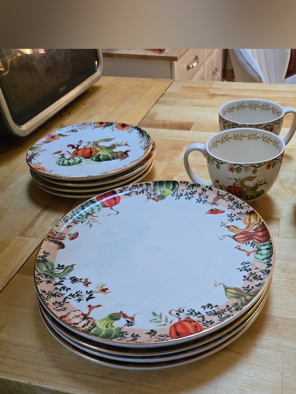 Anthropologie Dining | Anthropologie Inslee Fariss Autumn Fox Plate Set (12)